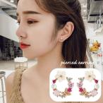 Yahoo! Yahoo!ショッピング(ヤフー ショッピング)スタッドピアス レディース 女性用 アクセサリー 花 フラワー ラインストーン キラキラ リング サークル 輪っか おしゃれ かわいい 華やか フェミ