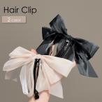 ヘアクリップ バナナクリップ ヘアアクセサリー リボン 女性 レディース 婦人 ブラック まとめ髪 シンプル おしゃれ かわいい