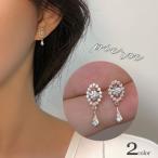Yahoo! Yahoo!ショッピング(ヤフー ショッピング)スタッドピアス レディース 女性用 アクセサリー シルバーカラー ゴールドカラー ラインストーン 揺れる オーバル 小ぶり キラキラ 上品 エレガント