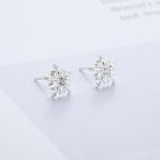 Yahoo! Yahoo!ショッピング(ヤフー ショッピング)ピアス スタッドピアス 耳飾り アクセサリー レディース 女性 結晶モチーフ 雪 上品 華奢 シンプル おしゃれ シルバーカラー プレゼント ギフト