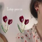 Yahoo! Yahoo!ショッピング(ヤフー ショッピング)スタッドピアス レディース 女性用 アクセサリー チューリップモチーフ ゴールドカラー ナチュラル かわいい 存在感 カジュアル おしゃれ 耳飾り 普