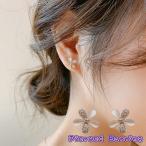 Yahoo! Yahoo!ショッピング(ヤフー ショッピング)ピアス スタッドピアス 耳飾り アクセサリー レディース 女性 フラワーモチーフ 花 花びら 華奢 キラキラ ラインストーン 普段使い かわいい フェ