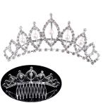 ティアラ ヘアアクセサリー ヘッドドレス 髪飾り レディース コームタイプ ブライダル 結婚式 ウエディング パール調 ラインストーン おしゃれ 前撮