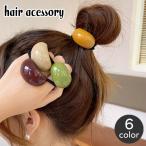 ヘアゴム レディース ヘアアクセサリー ラウンド 丸み モチーフ付き おしゃれ かわいい シンプル スモーキーカラー くすみカラー 髪留め 髪飾り ヘ