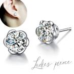 Yahoo! Yahoo!ショッピング(ヤフー ショッピング)スタッドピアス レディース 女性用 アクセサリー シルバーカラー ラインストーン 花 フラワー キラキラ 上品 エレガント 大人かわいい カジュアル