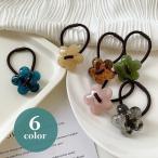 ヘアゴム 髪ゴム レディース ヘアアクセサリー まとめ髪 髪留め 髪飾り ヘアアレンジ べっ甲風 フラワー 花 可愛い おしゃれ キッズ ジュニア 女