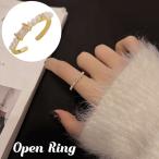 Yahoo! Yahoo!ショッピング(ヤフー ショッピング)指輪 オープンリング レディース 女性 アクセサリー ラインストーン フェイクパール 華奢 細身 上品 エレガント シンプル カジュアル フォーマル