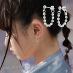 Yahoo! Yahoo!ショッピング(ヤフー ショッピング)スタッドピアス バックキャッチ レディース 女性用 アクセサリー シルバーカラー シンプル ボールチェーン 揺れる 存在感 耳飾り おしゃれ かわいい
