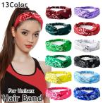 ヘアバンド 女性 レディース 男性 メンズ 男女兼用 ヘアアクセサリー ヘッドバンド ヘアターバン バンダナ風 ペイズリー柄 個性的 かわいい おしゃ