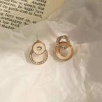 Yahoo! Yahoo!ショッピング(ヤフー ショッピング)ピアス スタッドピアス レディース 女性用 アクセサリー 2連 ラウンド ラインストーン かわいい おしゃれ 上品 シンプル プレゼント ギフト