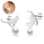 Yahoo! Yahoo!ショッピング(ヤフー ショッピング)ピアス 両耳用 スタッドピアス アクセサリー レディース 女性 フェイクパール ネコ 猫 アニマル 動物 おしゃれ かわいい ギフト プレゼント 贈り