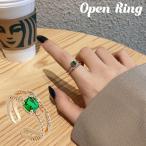 Yahoo! Yahoo!ショッピング(ヤフー ショッピング)指輪 オープンリング レディース アクセサリー ビジュー ラインストーン カラーストーン風 2連風 重ね付け風 華奢 上品 カジュアル フォーマル プ