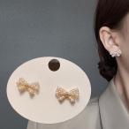 Yahoo! Yahoo!ショッピング(ヤフー ショッピング)スタッドピアス レディース 女性 アクセサリー ファッション雑貨 小物 リボン フェイクパール ゴールドカラー ホワイト 可愛い キュート カジュアル