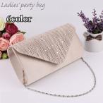 パーティーバッグ クラッチバッグ ハンドバッグ 結婚式 パーティー 二次会 2WAY レディース かばん シャーリング ラインストーン キラキラ チェ