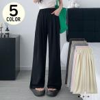 ショッピングスカーチョ ワイドパンツ レディース ロング ストレート ゆったり体型カバー ガウチョパンツ スカンツ スカーチョ ウエストゴム 薄手 無地