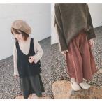 ガウチョパンツ 9分丈 ドット柄 子供用 キッズ スカンツ スカーチョ ワイドパンツ ボトムス 長ズボン ロングパンツ ウエストゴム おしゃれ カジュ