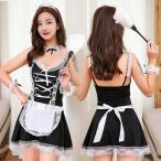 メイド服 レディース コスチューム コスプレセット 6点セット カチューシャ エプロン Tバックショーツ セクシー下着 可愛い 仮装 パーティー アイ