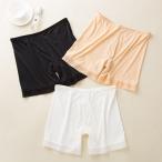 ペチパンツ タップパンツ ペチコートパンツ レディース インナー 下着 インナーパンツ メッシュ 裾レース 無地 女性 婦人用 通気性 ブラック ホワ