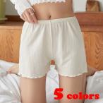 ルームウェア ショートパンツ レディース ボトムス 部屋着 インナー ミニ ふんわり かわいい セクシー ブラック オフホワイト ピンク