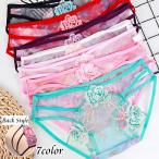 ヒップハンガーショーツ レディース 女性下着 パンツ パンティー セクシー ランジェリー 紐 ひも レース 薔薇 バラ シースルー 透け感 シアー イ