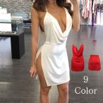 ショッピングセクシー レディース ミニワンピース キャミワンピース ミニ丈 膝上丈 サイドスリット スリット深め キャミワンピ セクシー パーティー イベント SEXY お
