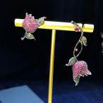 Yahoo! Yahoo!ショッピング(ヤフー ショッピング)ピアス スタッドピアス 耳飾り アクセサリー イヤーカフ付き バラ ローズ 花 フラワー アシンメトリー 左右非対称 レディース ファッション小物 可