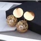 Yahoo! Yahoo!ショッピング(ヤフー ショッピング)ピアス レディースピアス アクセサリー フェイクパール ラウンド プレート スタッドピアス 両耳 レディース おしゃれ プレゼント 誕生日 お出かけ