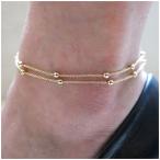 Yahoo! Yahoo!ショッピング(ヤフー ショッピング)アンクレット 2連 ボールチェーン ゴールド シルバー シンプル レディース アクセサリー