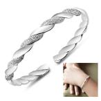 Yahoo! Yahoo!ショッピング(ヤフー ショッピング)ブレスレット バングル レディース アクセサリー シルバーカラー ウェーブ スクリュー ねじり シンプル 上品 おしゃれ プレゼント 贈り物 ギフト