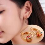 Yahoo! Yahoo!ショッピング(ヤフー ショッピング)ピアス レディース アクセサリー フープピアス ボール ラインストーン ミラーボール カラフル キラキラ 華やか ギフト プレゼント 女性 ゴージャス