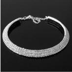 Yahoo! Yahoo!ショッピング(ヤフー ショッピング)ネックレス チョーカー風 3連 ブライダル 結婚式 ゴージャス エレガント ラインストーン プレゼント ご褒美 レディース