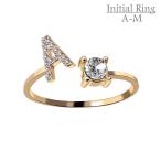 Yahoo! Yahoo!ショッピング(ヤフー ショッピング)指輪 オープンリング アクセサリー レディース 女性用 ラインストーン イニシャル アルファベット キラキラ おしゃれ かわいい ギフト プレゼント