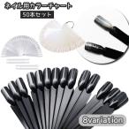 カラーチャート ネイルチャート 50本 ネイルアート用品 リング付き 見本 ディスプレイ カラースティック カラーサンプル 練習用チップ ジェルネイル