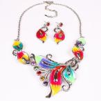 Yahoo! Yahoo!ショッピング(ヤフー ショッピング)ネックレス レディース アクセサリー ピアス 揺れる セット 小物 雑貨 かわいい 鮮やか カジュアル チェーン ビジュー