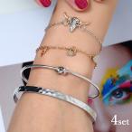 Yahoo! Yahoo!ショッピング(ヤフー ショッピング)ブレスレット アクセサリー レディース 4個セット ファッション雑貨 シンプル スカル ハート おしゃれ ギフト プレゼント