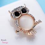 Yahoo! Yahoo!ショッピング(ヤフー ショッピング)ブローチ バッヂ レディース 女性 ファッション雑貨 アクセサリー フクロウ 鳥 バード ネコ 猫 ラインストーン ゴールドカラー かわいい きれい