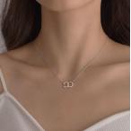 Yahoo! Yahoo!ショッピング(ヤフー ショッピング)ネックレス ペンダント レディース アクセサリー 首飾り アジャスター付き 長さ調節可能 輪っか 2連 サークル 円形 ファッション小物 シンプル お