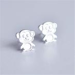 Yahoo! Yahoo!ショッピング(ヤフー ショッピング)ピアス スタッドピアス レディース 女性 アクセサリー 猿 モンキー アニマル かわいい シンプル シルバー 銀色 ナチュラル プレゼント ギフト キ