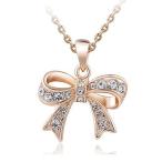 Yahoo! Yahoo!ショッピング(ヤフー ショッピング)ネックレス ペンダント レディース アクセサリー チェーン リボンモチーフ ラインストーン キラキラ おしゃれ きれいめ 可愛い かわいい ガーリー