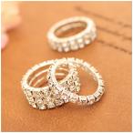 Yahoo! Yahoo!ショッピング(ヤフー ショッピング)指輪 リング パヴェリング ストーン ラインストーン ３種 シルバー キラキラ 綺麗 パーティー レディース アクセサリー