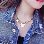 Yahoo! Yahoo!ショッピング(ヤフー ショッピング)ネックレス アクセサリー レディース ハートチャーム ハート チェーンネックレス 太めチェーン きれい おしゃれ 可愛い 女性 パーティー おでかけ
