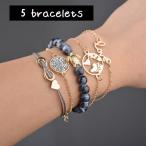 Yahoo! Yahoo!ショッピング(ヤフー ショッピング)ブレスレット アクセサリー ファッション小物 5点セット 女性 女性用 レディース プレゼント ギフト ゴールドカラー カジュアル おしゃれ カメ 地