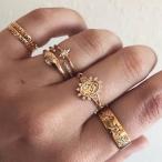 Yahoo! Yahoo!ショッピング(ヤフー ショッピング)指輪 リング 7個セット アクセサリー ジュエリー レディース キラキラ 星 太陽 スター サン ファッション 小物 ギフト 贈り物 プレゼント レト