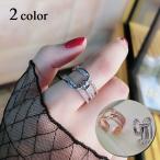 指輪 リング オープンリング ファッションリング ラインストーン アクセサリー レディース ファッション小物 おしゃれ 大人女子 デート お出掛け 記