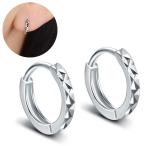 Yahoo! Yahoo!ショッピング(ヤフー ショッピング)フープピアス レディース アクセサリー リング 輪っか ワンタッチ シンプル ひし形カット 小さめ 大人上品 おしゃれ きれいめ ギフト プレゼント