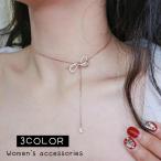 ネックレス アクセサリー リボン おしゃれ かわいい レディース 女性 水滴 ドロップ チェーン ペンダント キラキラ 上品 ファッション 小物 プレ