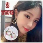 ラージイヤリング ピアス フラワーサークル レディースアクセサリー アクセ イヤリング おしゃれ かわいい フラワー 花 カジュアル パーティ デート