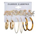 ピアス アクセサリー ファッション小物 レディース 女性 スタッドピアス アソート フラワー 花 リング べっ甲風 ６点セット おしゃれ かわいい ギ