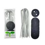 Uピン杭 黒丸 付 1000本 、長さ 20cm 10本×50袋×2ケース 防草シート マルチシート 人工芝 の シートピン に シN 代引不可