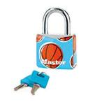 24個入 マスターロック 南京錠 シリンダー式 プリントパターン バスケットボール 9130EURDPSP-B 南京錠 防犯 Master Lock アMD